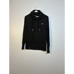 Naketano Hoodie Womens Small Black A Brave New World Pullover Sweater Sweatshirt